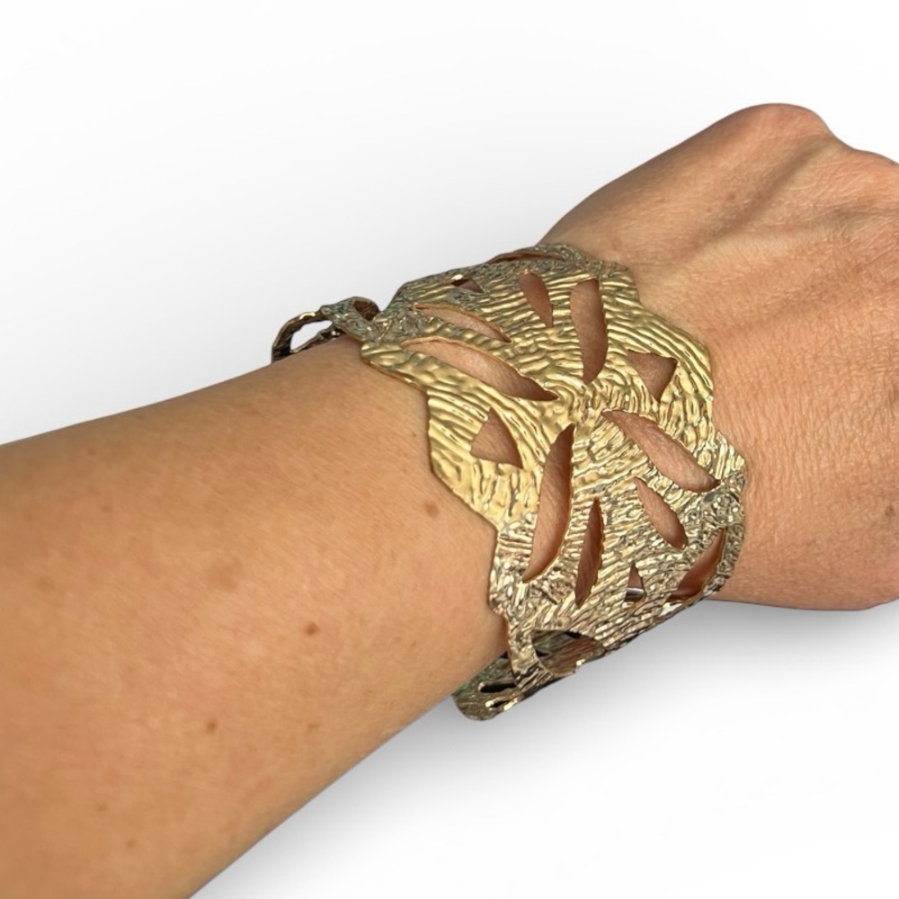 Elegant Gold Toned Women’s Cuff Bracelet - Picture 3 of 4